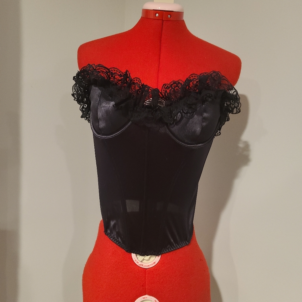 Victoria secret lace trim corset top